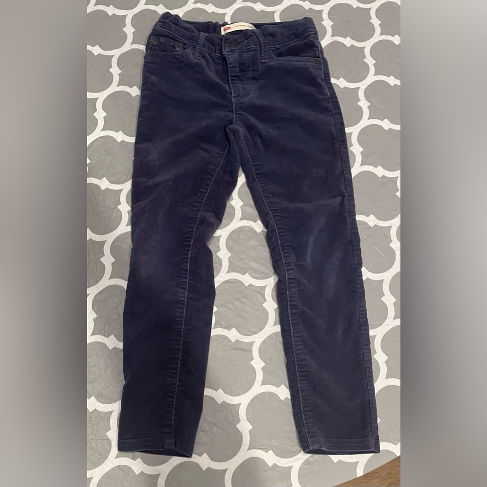 Levi’s Girls Super Skinny 710 Blue Corodorouy Pants Size 6 68% Cotton Blend
